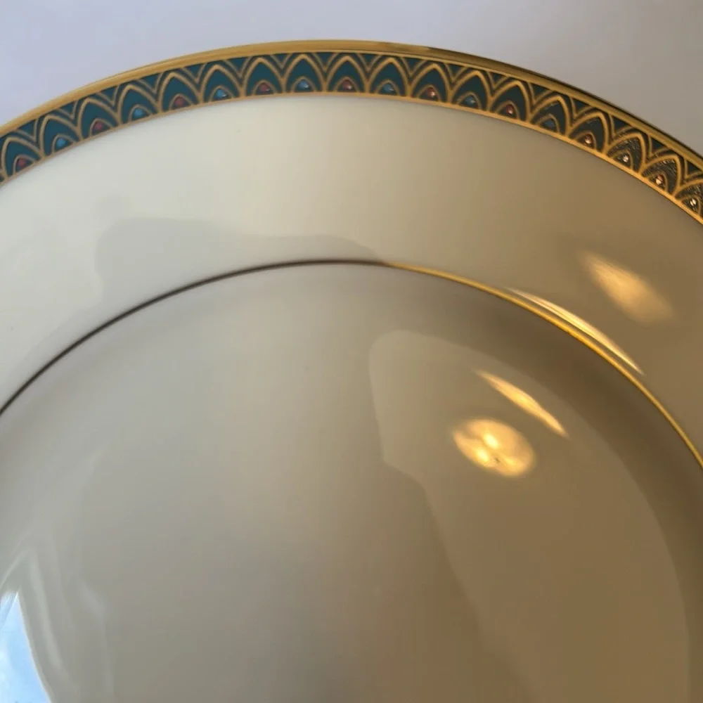 Lenox Patriot gold trim 6 piece cup plates set